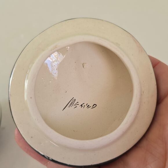 Vintage Tonala Mexico Small Covered Ceramic Trinket Box Yellow Bird Floral Boho - Picture 7 of 10